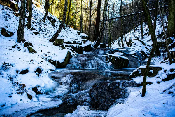 Cachoeira Inverno Dirka Radnice Plzen — Fotografia de Stock