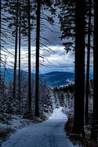 Nascer Sol Nas Montanhas Pancir Sumava — Fotografia de Stock