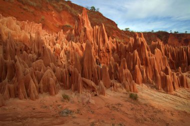 Tsingy Rouge, The Red Tsingy, Doğa 'nın gerçek başyapıtları, kumtaşı, mermer ve kireçtaşından oluşan, erozyondan oluşmuş kırmızı heykellerin güzel doğal bir fenomeni. Kuzey Madagaskar 'daki görülmesi gereken yerlerden biri. Diego-Suarez, Madagaskar
