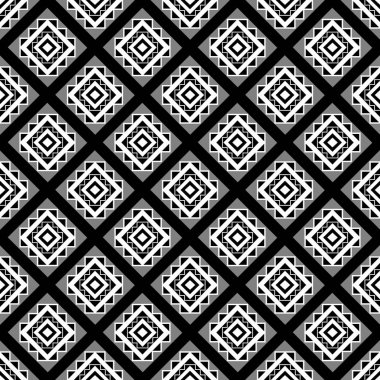 siyah ve beyaz Asyalı geometrik kumaş deseni