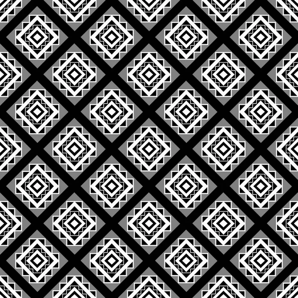 Black White Asian Geometric Fabric Pattern — Stock Vector
