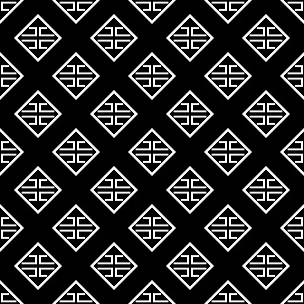 siyah ve beyaz Asyalı geometrik kumaş deseni