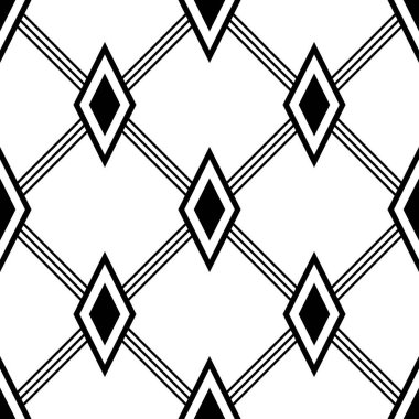 Siyah beyaz yerli Asyalı geometrik boho deseni