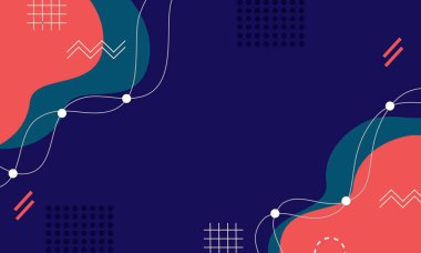 Soyut mavi memphis arkaplanı