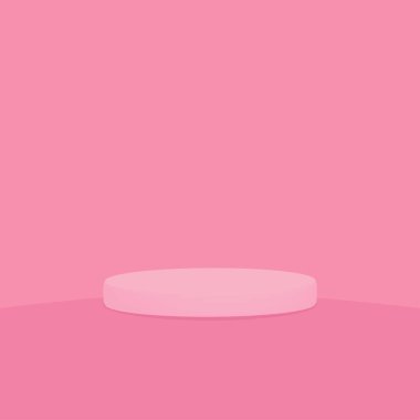 yumuşak pembe 3d canlandırma podyumu