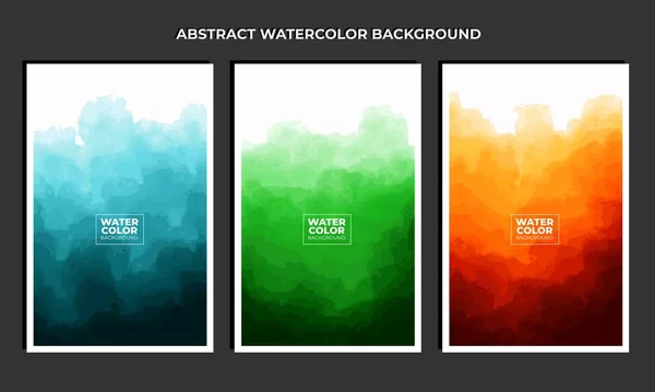 Set Abstract Watercolor Background — Stock Vector