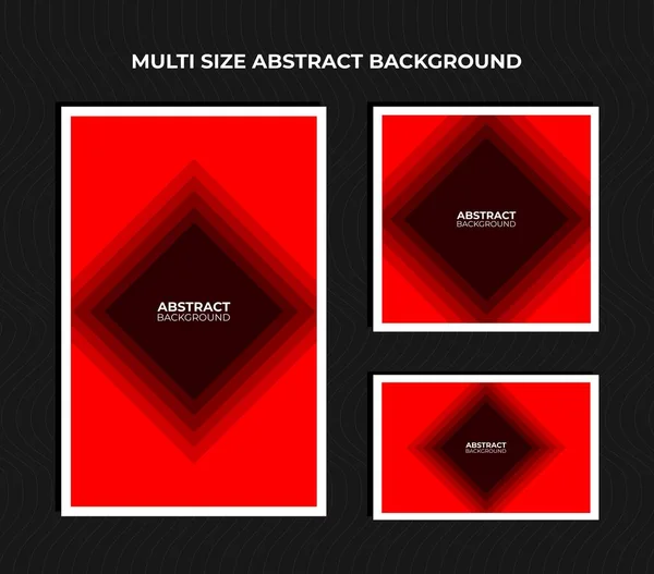 Set Abstract Geometric Red Gradient Background Papercut Style — Stock Vector
