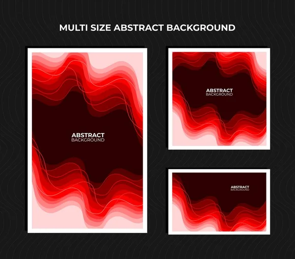 Set Abstract Geometric Red Gradient Background Papercut Style — Stock Vector