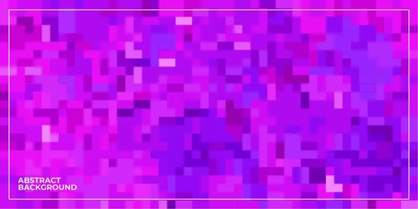 紫の抽象的な幾何学的ピクセルの正方形のモザイクの背景 — ストックベクタ