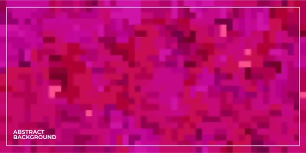 赤い抽象的な幾何学的ピクセルの正方形のモザイクの背景 — ストックベクタ