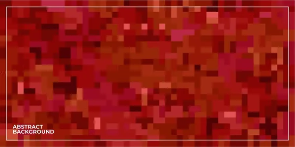 赤い抽象的な幾何学的ピクセルの正方形のモザイクの背景 — ストックベクタ