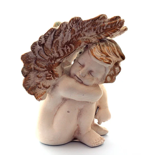 Figurine Angel White Background — Stock Photo, Image
