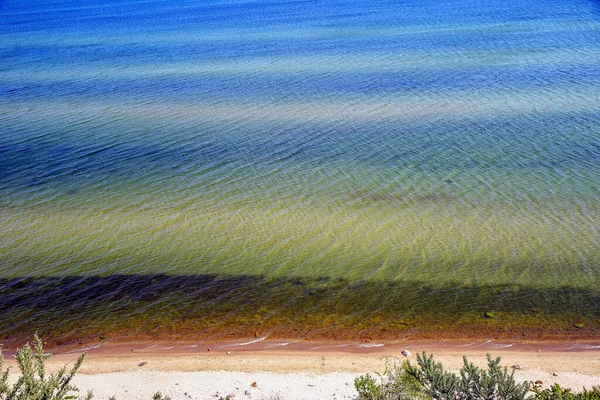 Mar Colorido Visto Penhasco Alto Mechelinki Gdynia Polônia — Fotografia de Stock