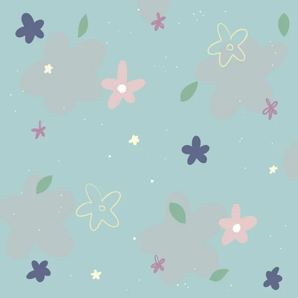 Flores Florecen Naturaleza Fondo Azul — Vector de stock