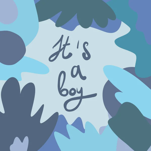 Baby Design Party Card Illustration New Gender Boy — Stock Vector