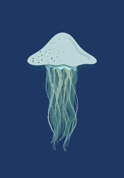 Meduza Morze Ocean Niebieski Brokat — Wektor stockowy