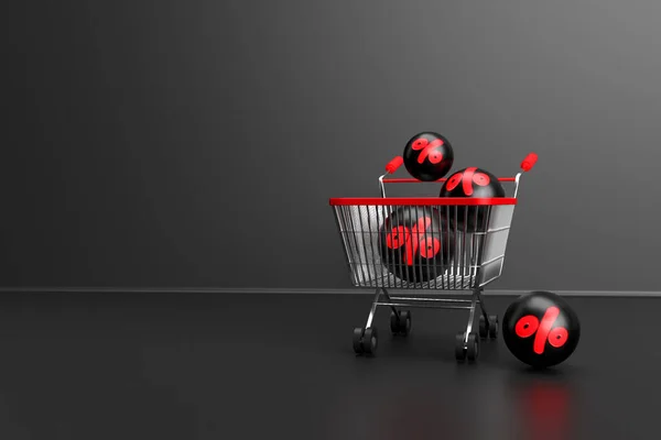 Render Trolley Wallpaper Koop Winkel Korting — Stockfoto