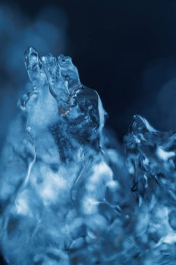 Buz, soyut makro su arkaplanını kapatır