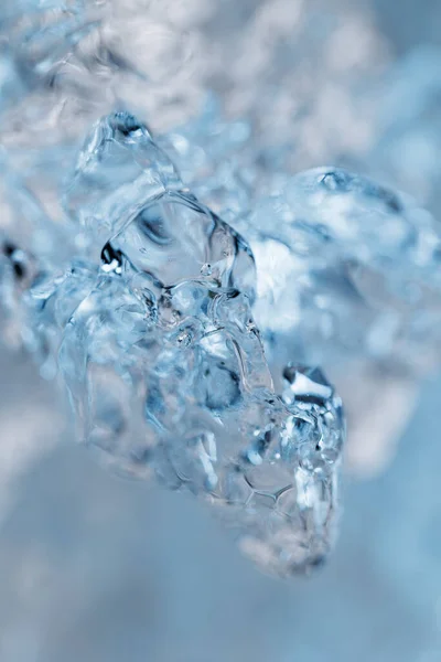 Ice Closeup Elvont Makró Víz Háttér — Stock Fotó