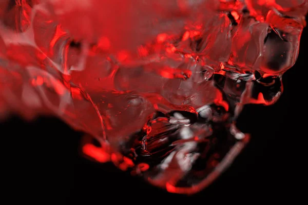 特写宏视图中的红冰 — 图库照片