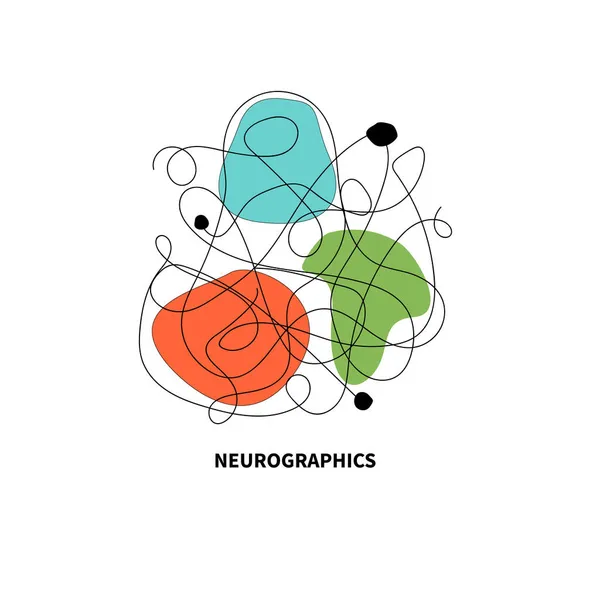 Ilustración neurográfica. Símbolo vectorial de la terapia artística — Archivo Imágenes Vectoriales