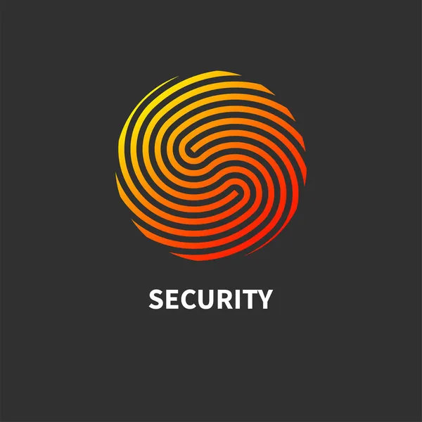 Icona di sicurezza. Logo rotondo di sicurezza. Simbolo di identificazione, segno — Vettoriale Stock