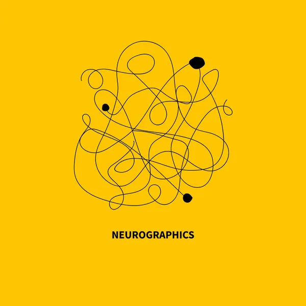 Ilustración Neurográfica Símbolo Vectorial Terapia Artística — Archivo Imágenes Vectoriales