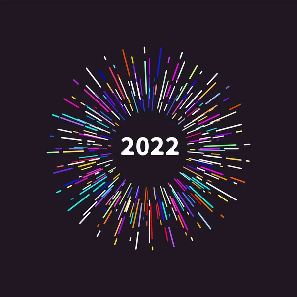 Яркий Круг Хипстерской Расцветки Новый 2022 Год Шаблон Нового Года — стоковый вектор
