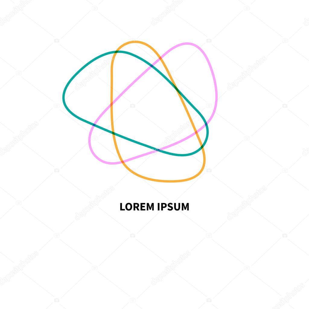 Networking icon with overlap shapes. Abstract modern business icon. Vector illustration