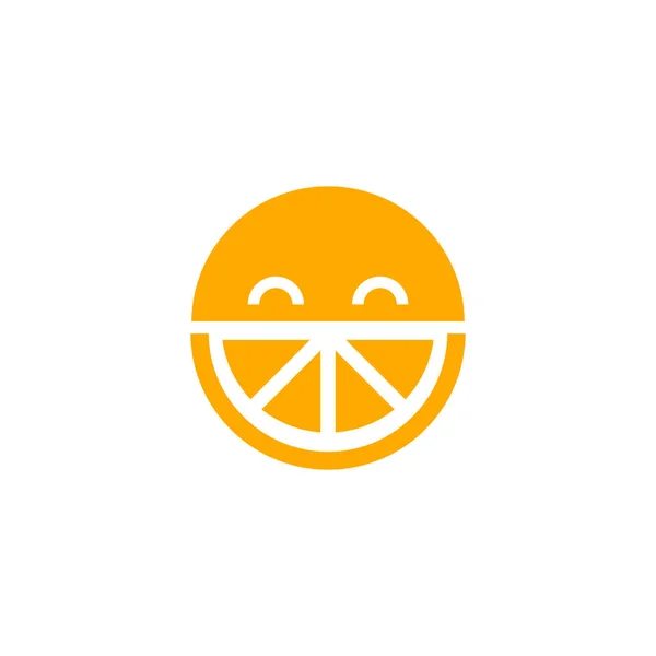 Gülümseyen Mandalina Portakal Logo Suyu Yuvarlak Turuncu Ikon Sağlıklı Gıda — Stok Vektör