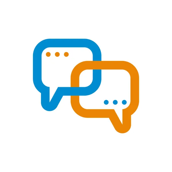 Deux Bulles Commentaires Connexes Conversation Symbole Communication Service Support Logo — Image vectorielle