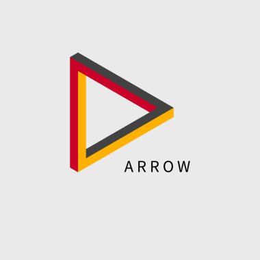 İmkansız Perrose üçgeni. Üç boyutlu. Vektör illüstrasyonu