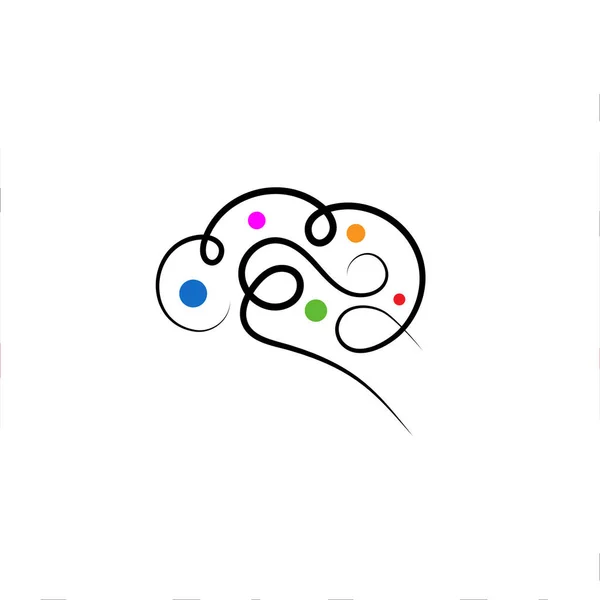 Brain Activity Study Brain Education Creativity Logo Scientific Research Brain — Stock Vector