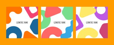 Memphis stilinde kusursuz desen, 60 'lı yılların tarzında geometrik şekilli arka plan. Pankart, broşür, kapak, doğum günü davetiyesi. Vektör illüstrasyonu