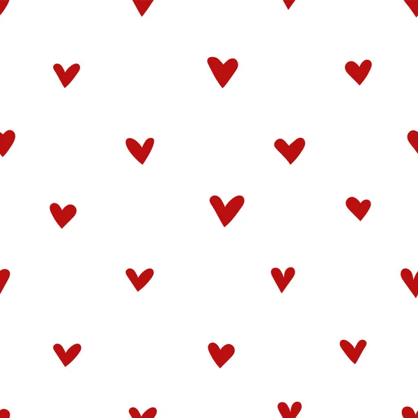 Met Hand Getekend Naadloos Patroon Met Harten Voor Valentijnsdag Liefde — Stockvector