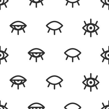Açık ve kapalı göz hizasında kusursuz bir desen. Gözleri olan bir arka plan. Vektör sanatı