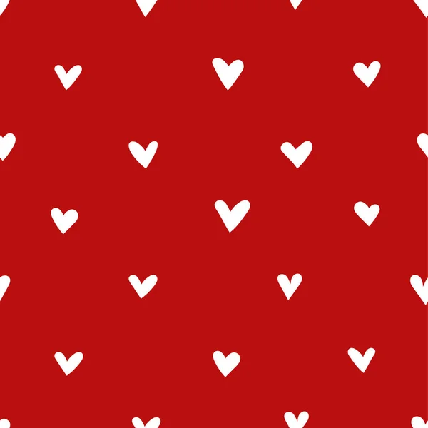 バレンタインデーのための心でシームレスなパターンを描いた手 誕生日カード バナーの抽象的な背景が大好きです ベクターイラスト — ストックベクタ