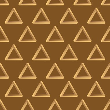 İmkansız üçgenle kusursuz desen. Geometrik arkaplan ve üçgen şekiller. Vektör illüstrasyonu