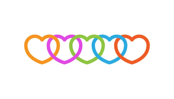 Ligne Coeur Connectée Logo Charity Foundation Panneau Soutien Illustration Vectorielle — Image vectorielle