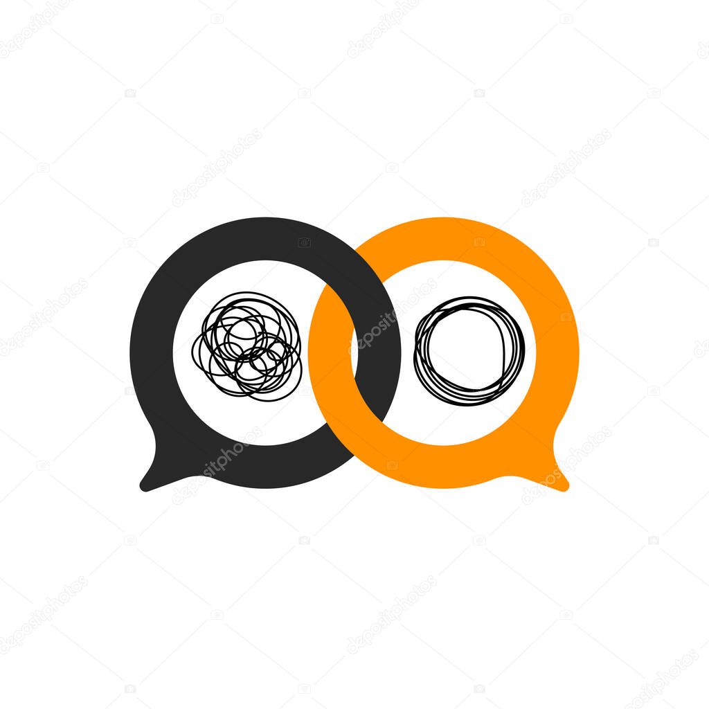 Psychologist logo. Therapy concept. Solution problem icon. Coach sign. Vector illustration