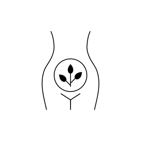 Simbolo Della Fecondazione Una Donna Incinta Illustrazione Della Concezione Pancia — Vettoriale Stock