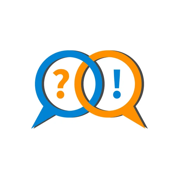 Ícone Pergunta Resposta Dois Comentários Bolha Sinal Comunicação Símbolo Mensagens — Vetor de Stock