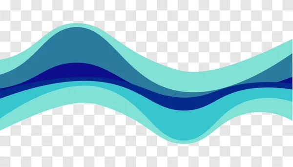 蓝色装饰波隔离在透明的背景上 波浪形设计元素 矢量艺术 — 图库矢量图片