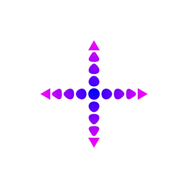 Logotipo de flechas opuestas arriba, abajo, derecha e izquierda — Vector de stock