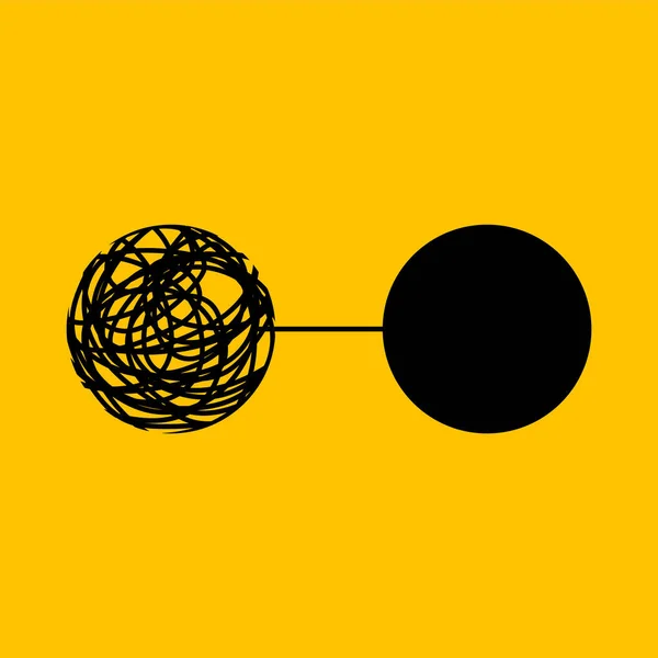 Μπλεγμένοι Και Ξεμπερδεμένοι Κύκλοι Λογότυπο Προπονητή Αλλαγή Ιδέας Εικόνα Επιχειρηματικής — Διανυσματικό Αρχείο