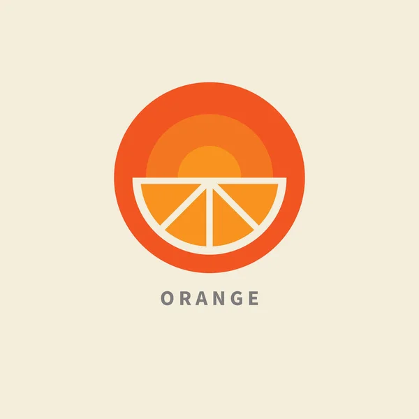 Orange Minimal Platt Logotyp Juice Ikonen Geometriskt Orange Tecken Ett — Stock vektor