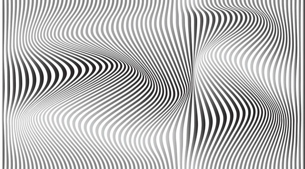 Verzerrungslinien Hintergrund Verzerrte Streifen Abstrakte Moderne Muster Art Illusion Wellen — Stockvektor