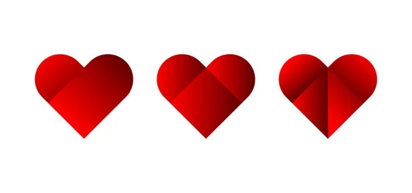 心脏信号 喜欢有创意的标志浪漫的几何抽象图标 现代简单的心脏标志类型 — 图库矢量图片
