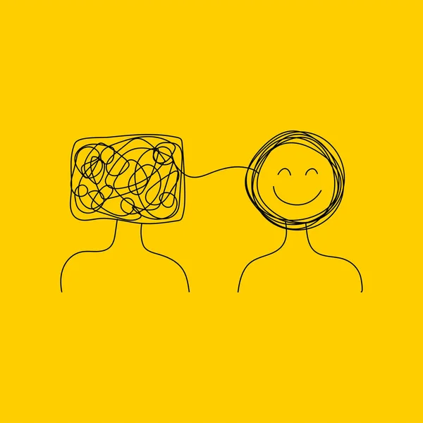 Mentor Logo Entraîneur Emmêlés Démêlés Thérapie Concept Psychothérapie Symbole Santé — Image vectorielle