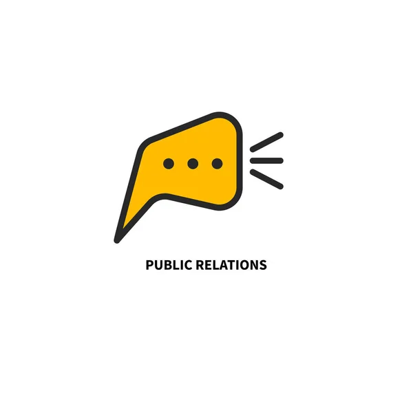 Icône Avec Bulle Haut Parleur Logo Simple Relations Publiques Logotype — Image vectorielle